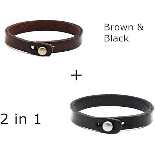 Äkta läderarmband för män - Handgjord justerbar lädermanschett