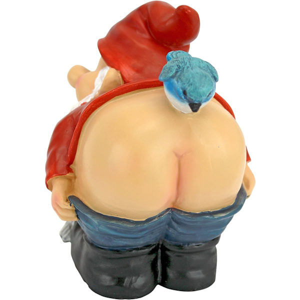 Naken Bakdelsgårdstomte Staty, Medium 21cm, Polyresin, Full