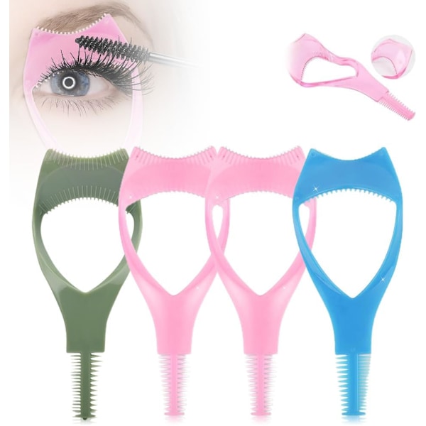 Øjenvippeværktøjer Mascara Shield Applicator Guard 3 i 1, Kosmetisk Mascara Beskytter, Applikator, Kam til Vippe