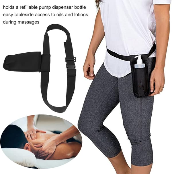 1 Svart Massageterapeutbälte, Midjepack, Justerbart