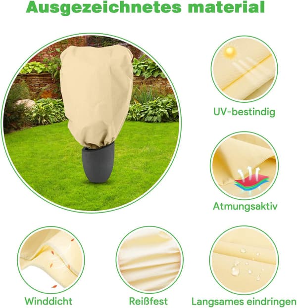 2 st Vinterskydd för Växter med Dragkedja (Beige,