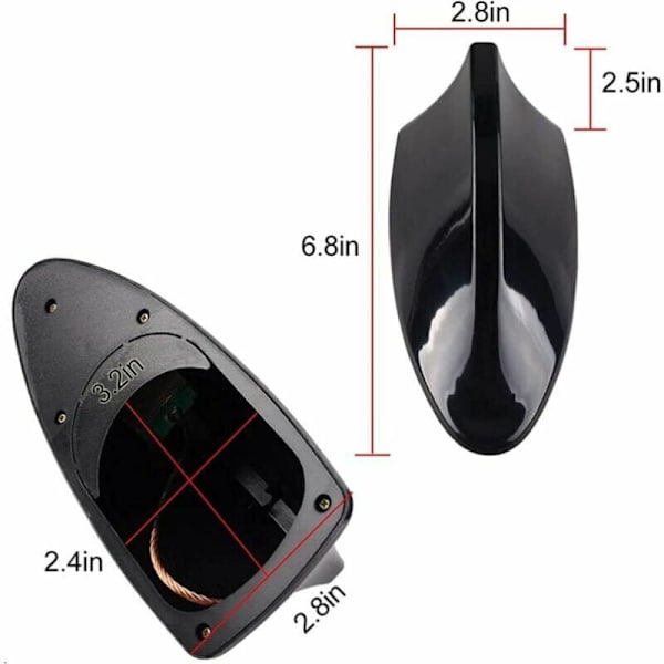 Universal Shark Fin Bilantenne - FM-radioantenne med vanntett lim