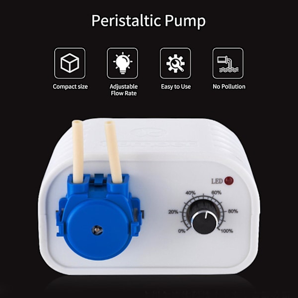 Kamoer NKCP-B08B 24V peristaltisk pumpe akvarie vandpumpe flow justerbar 14~41.5ml/min til DIY hvid