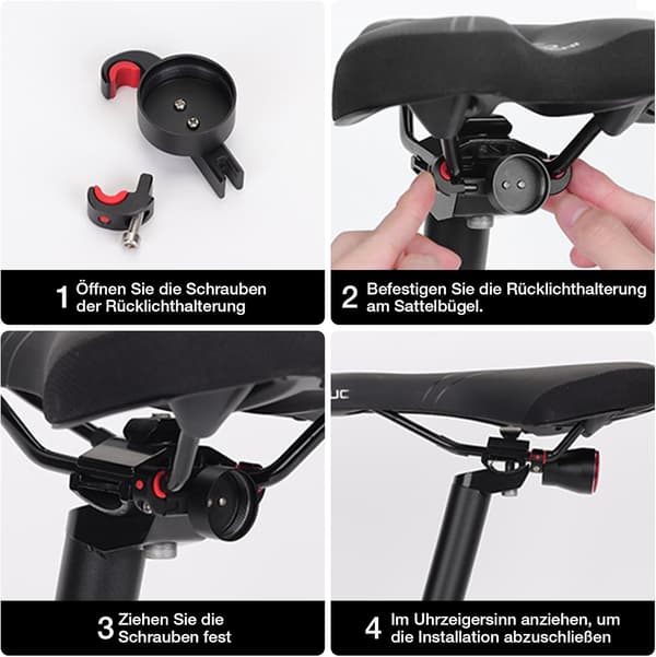 Intelligent cykelbakljus, USB-laddningsinduktionsbromsning
