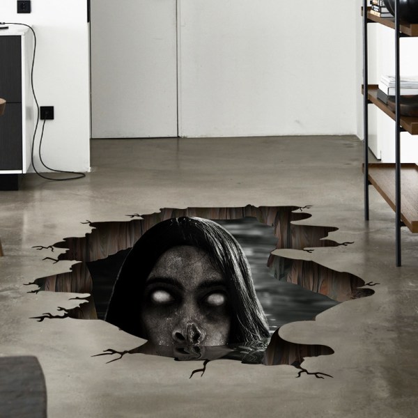 3D Halloween Floor Wall Stickers, Removable Halloween Ghost Wall