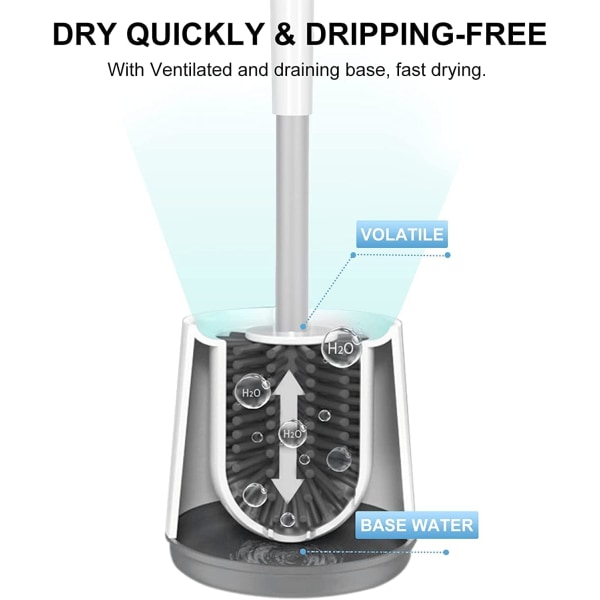 1 stk Silikon Toalettbørste Toalettbørste og Holder Toalett