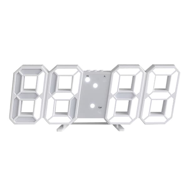 3D LED Digital Väggklocka Stor Luminous Väckarklocka Ljudlös