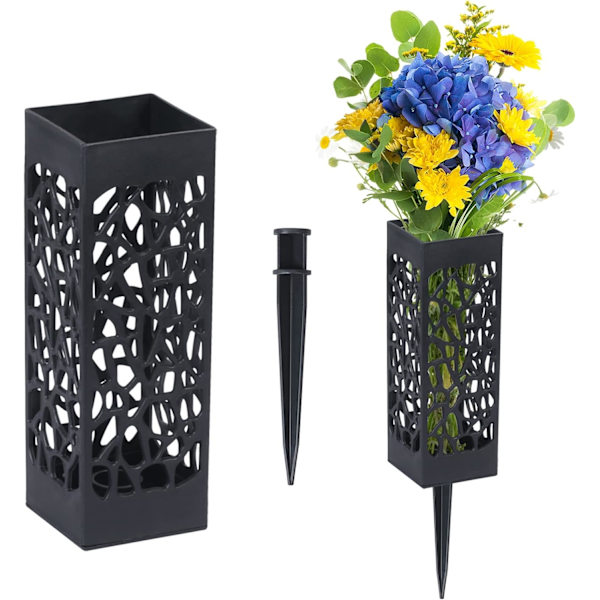 2 kirkegårdsvaser, kirkegårder, gravsteiner, blomsterstativer