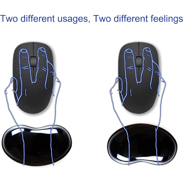 1 sort ergonomisk silikone mus håndledsstøtte til kontorarbejde og