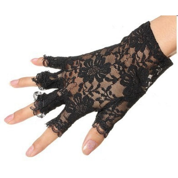 Spets fingerlösa handskar Gothic Wrist Bröllopsfest handskar 1 par,