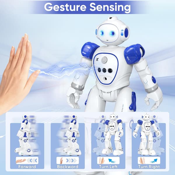 Robot Legetøj, RC Robot til Børn Gestus-Sensing Intelligent Programmerbar Robot, USB Opladning, Musik & Dans Legetøj til