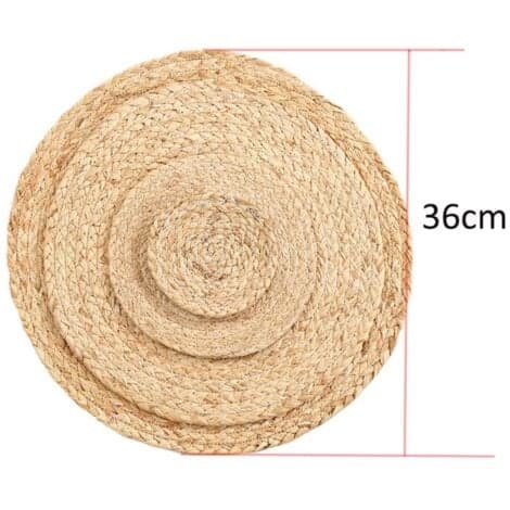 Beige Jute Pladeunderlag 36x36 cm