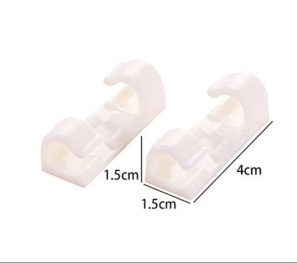 Kabelklips [16 stykker (Transparent, L)], Kabelorganiseringsklips, Adhesive