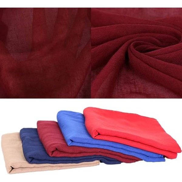 （Röd）Bomull, enfärgad, stor, skir sjal halsduk för kvinnor