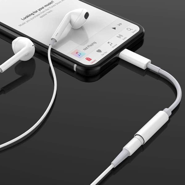 iPhone Hovedtelefonadapter, Lightning til 3,5 mm AUX Audioadapter