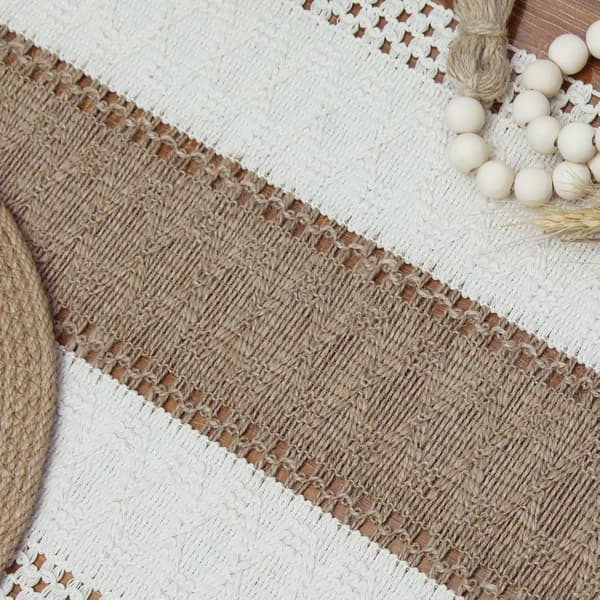 Boho-dukar, set om 4, macramé-bordsdekoration och bondgårdsstil