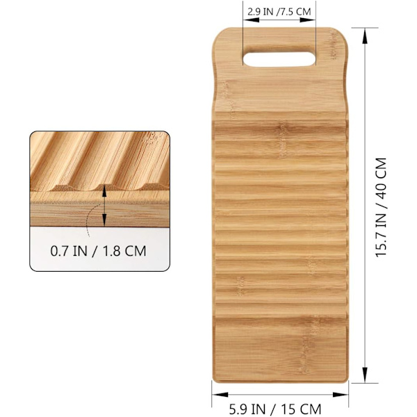 1 stycke bambu- och trätvättbräda, trätvättbräda