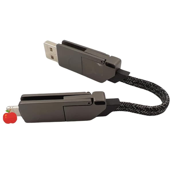 Sinklegering 6-i-1 for Android for iPhone Kabel Bærbar Nøkkelring Multifunksjonell PD60W Rask Lading Datakabel Mul