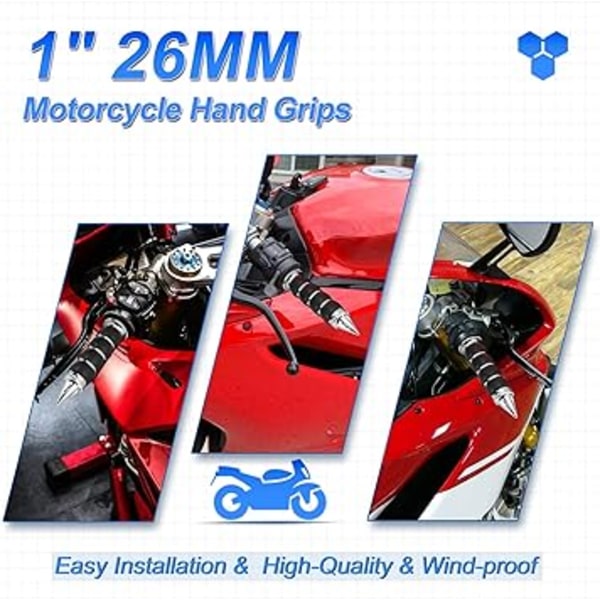 Universal 1\" Motorsykkelgrep, Krom Styregrep med