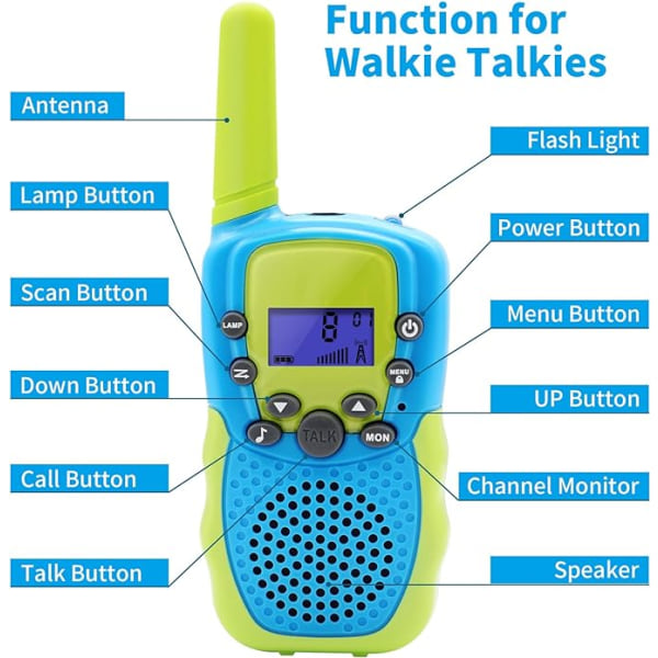 2-pak Walkie Talkie leker for gutter 3 4 5 6 7 8 år gamle gutter og jenter