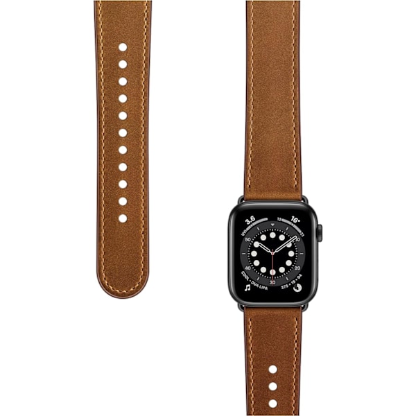 Kompatibel med Apple Watch-rem 41mm 40mm 38mm, ekte skinn