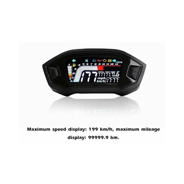 Motorcykel Speedometer Tachometer Universal LCD Digital Odometer