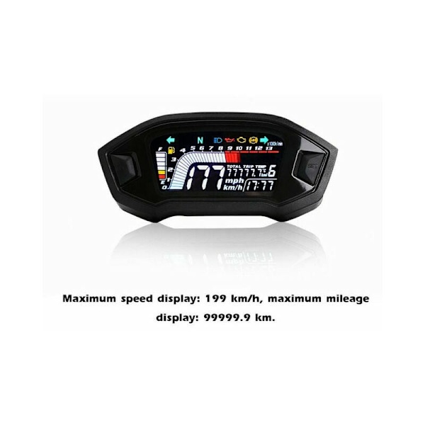 Motorsykkel speedometer tachometer Universal LCD Digital Odometer