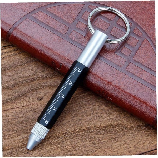 En sex i en nyckelringspenna Praktisk nyckelring Touchpenna Multi