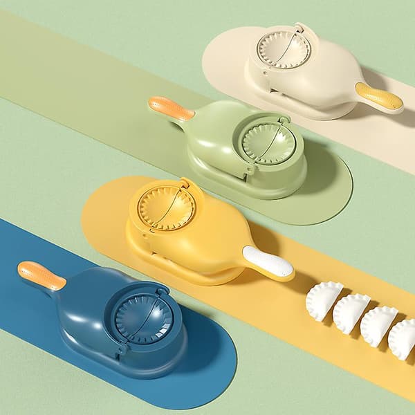 Blå 2 i 1 Dumpling Mold Dumpling Skin Rolling Dough Labor Saving Kitchen Dumpling Machine Dumpling Skin Machine Tool