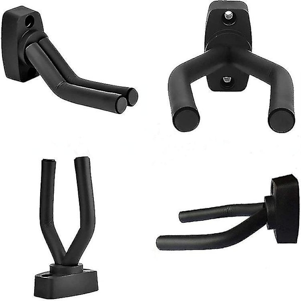 4-pack gitarrväggfäste - Gitarrhängare väggkrok hållare stativ display med skruvar - Lätt att installera - Passar alla storlekar gitarrer basar mandolin