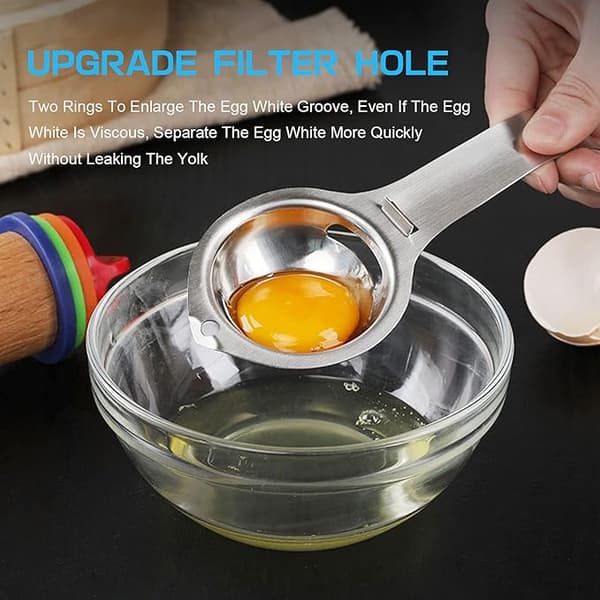 1 stk Eggeplommeskiller, Eggeplommeskiller i rustfritt stål, Egg