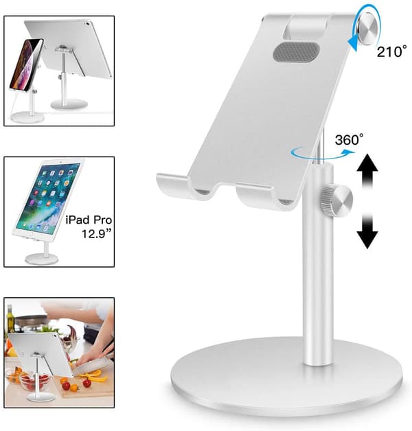 Sort - [4-12,9 tommer] Tablet/Telefonholder, Universal Justerbar