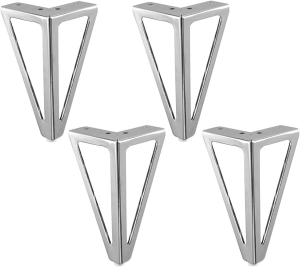 4 stk. Reserve Møbelfødder Metal, 6\" / 15cm Krom Møbelfødder, DIY