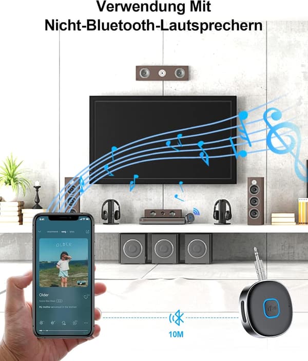Auton Bluetooth AUX-sovitin, Langaton auton Bluetooth 5.0 -vastaanotin