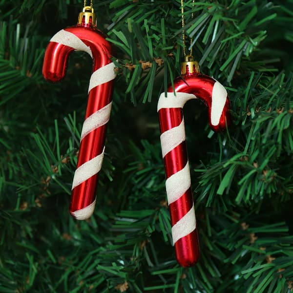 12 Julgransprydnader i form av pepparkakor, 12 cm (vit och röd)