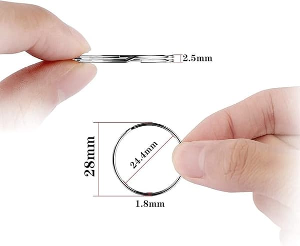 10-pack 2,0*28 mm Nickelförkromade Ringar med Runda Silverstål