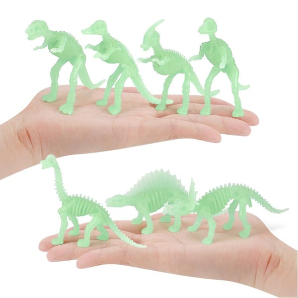 Lysende dinosaurmodel legetøj robust 12 stk. ornament gave til børn