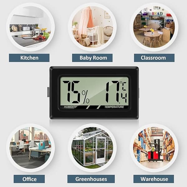 En mini hygrometer termometer LCD digital innendørs