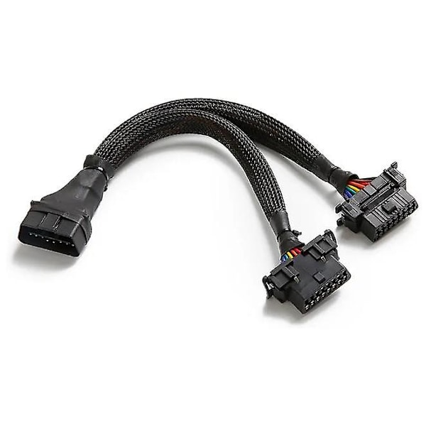 OBD II ODB2 Splitter 16-polig förlängningskabel Adapterone Point Two förlängningskabel Bil Datoranslutning Konverteringsplugg Hane och Hona 16-polig 30cm(b