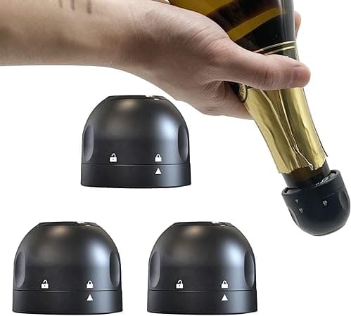 3 Pak Sorte Champagnepropper, Lækagesikre Champagnepropper