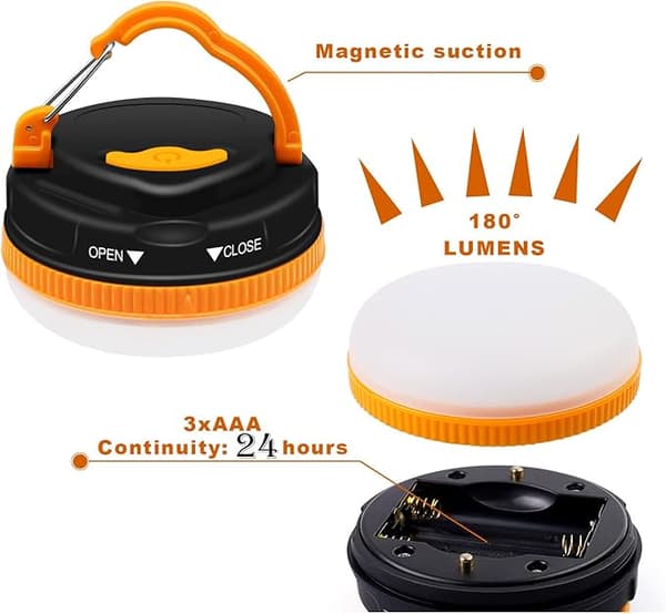 Hængende Campinglys med Magnet (Batteridrevet Model,