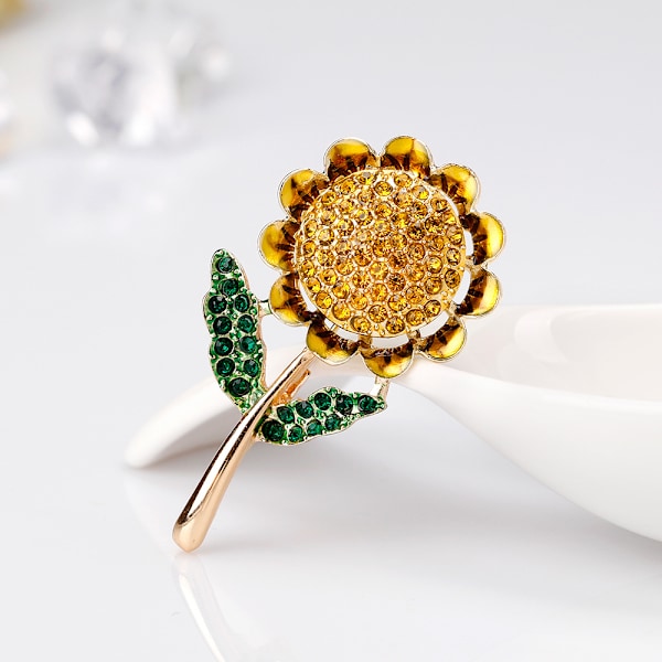 Naisten Strassit Auringonkukka Emalipinna Brooch Pin Vaatteet