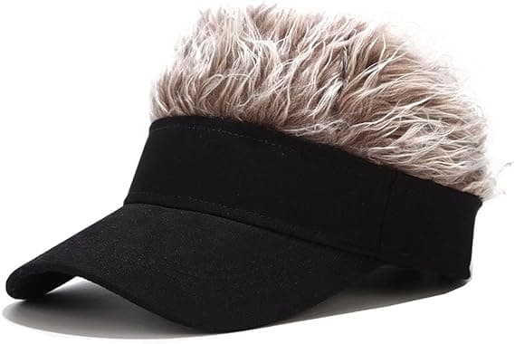 Nyhet Hår Visor Solkeps Peruk Spikad Baseballkeps med Spikad Hår