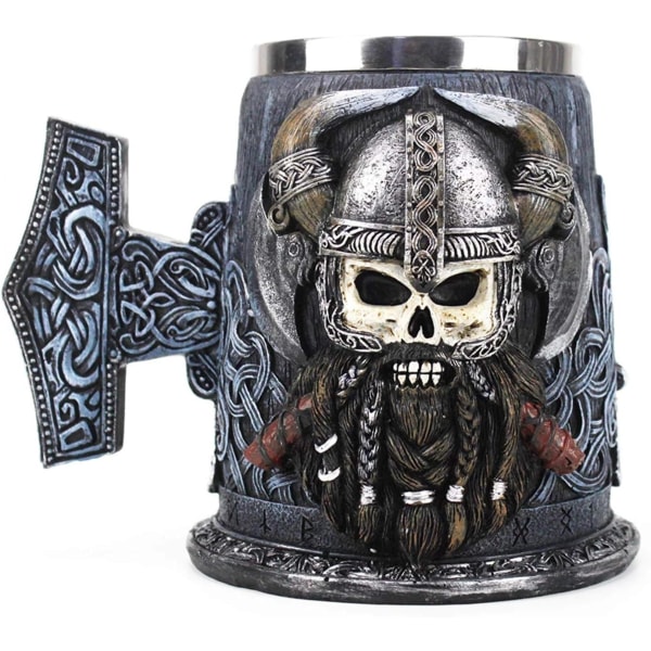 Viking Kaffe- och Ölkoppar, 600ML, Tankardkopp med Rostfritt Stål