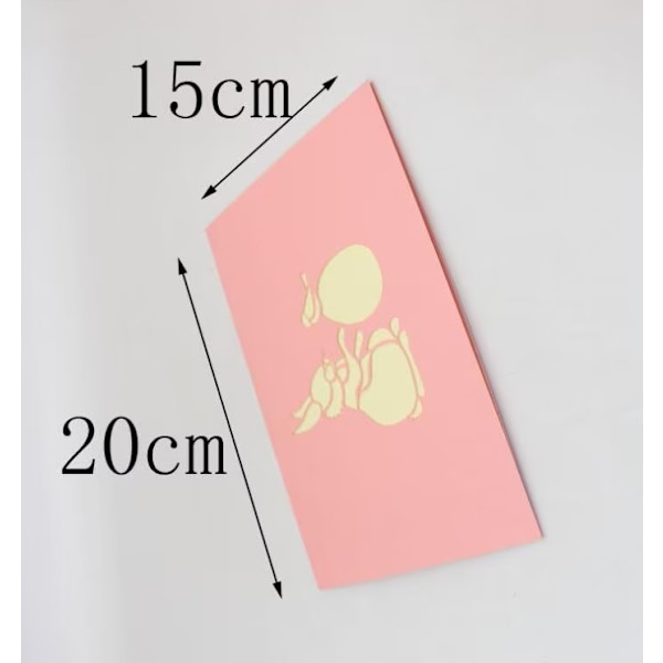 1 stk Påskehilsenbrev Trykking Kanin Kort 3D