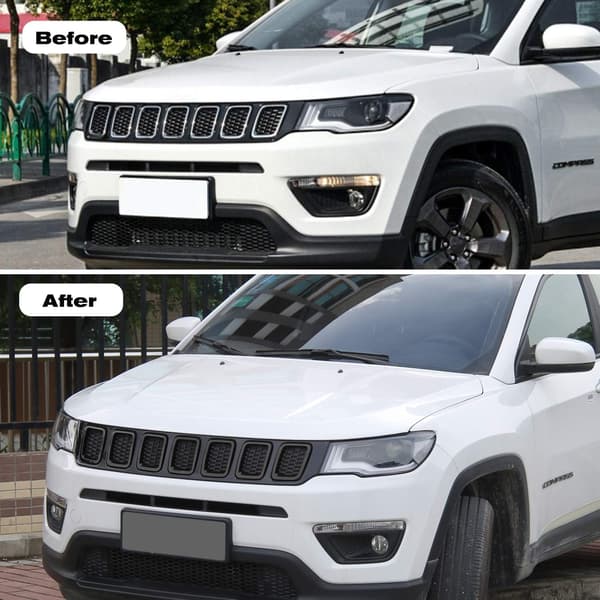 ABS Sort Front Grill Gitter Eksteriørtilbehør Til Jeep Compass MP 2017 2018 2019