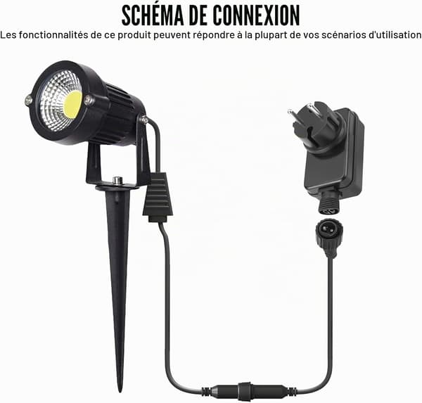 3-pakning 12V 1A LED-strømadaptere - LED-adapter for hagebelysning - 12V 1A LED-adapter - IP44 vanntett EU-støpsel