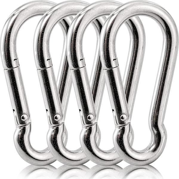 3 tum fjäderbelastad karbinhake i rostfritt stål, 4-pack