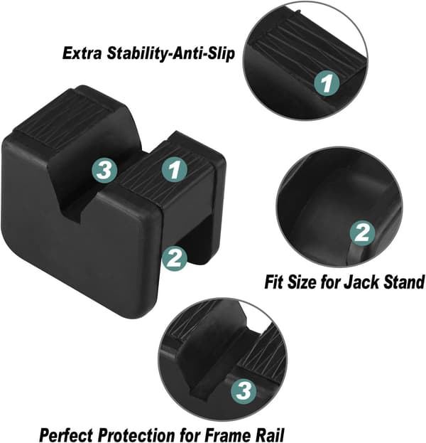 Universal Gummi Split Frame Rail Pinch Weld Beskytter Jack Pad