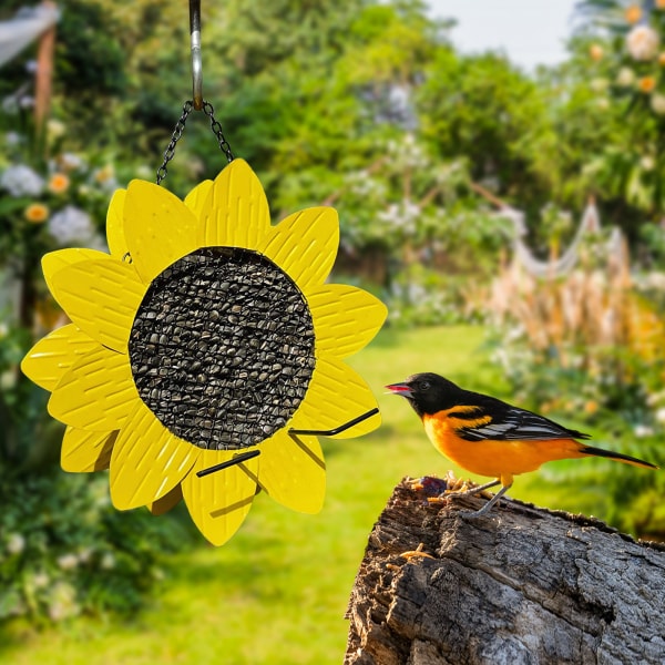 Jernkunst solsikke fuglemater Hage hengende fuglemater